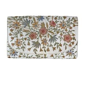 Vintage 70’s Marheta Floral Embroidered Pouch